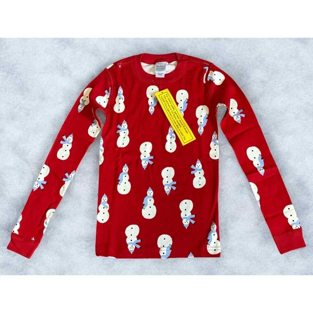 Hanna Andersson Sz 140 10 yrs Holiday Snowman HannaJams Pajama Set 2 pc NWT